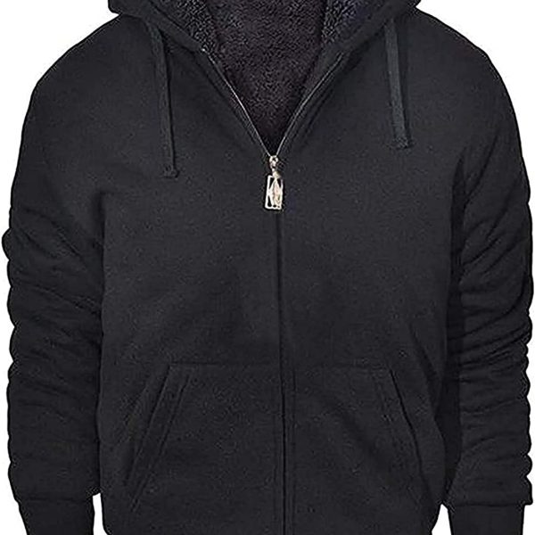 Hoodies for Men Heavyweight Fleece Sweatshirt - Full Zip Up Thick Sherpa Lined