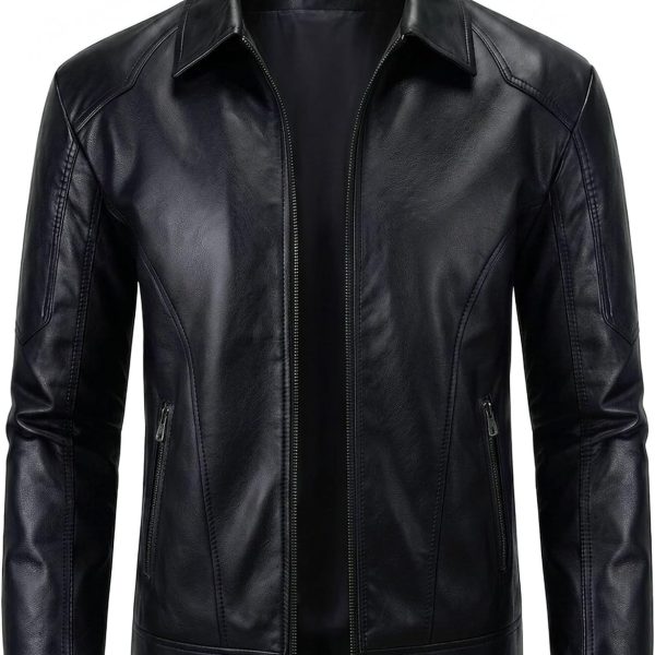 Men's Faux Leather Biker Jacket/Coat