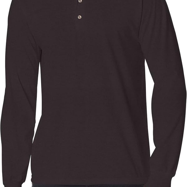 Men's Tri-Blend Long Sleeve Henley T-Shirt, Lightweight Long Sleeve Tee