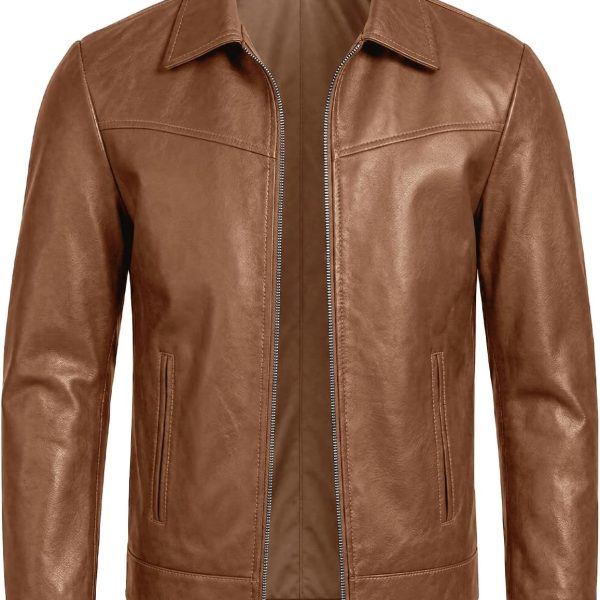 Men's Faux Leather Biker Jacket – Casual Style