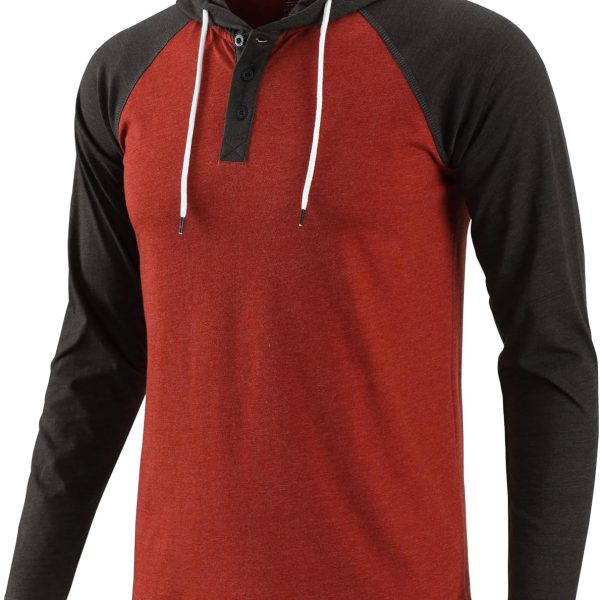 Men's Hoodies Shirt Casual Athletic Workout Fashion Hooded Lightweight Jersey Sweatshirt Long Sleeve with Drawstring